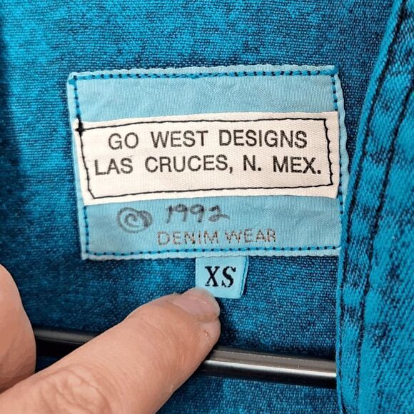 Go West Vintage 90s Denim Jacket size XS - Picture 3 of 6